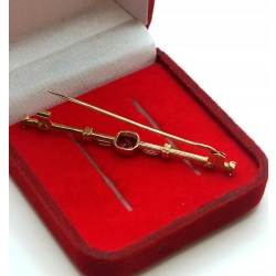 Złota broszka z Ametystem PR.585 W:2,77gr InterSKLEP