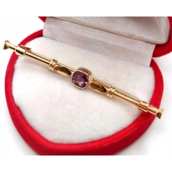 Złota broszka z Ametystem PR.585 W:2,77gr InterSKLEP