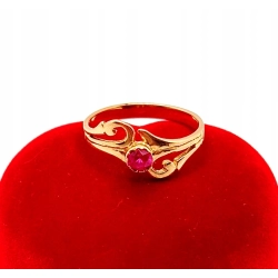 Złoty pierścionek z różowym kamieniem PR.583 W:2,44gr R.15 InterSKLEP