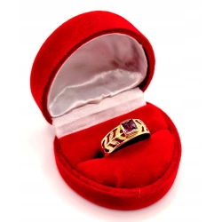 Złoty pierścionek z Ametystem PR.585 W:2,52gr R.16 InterSKLEP