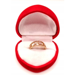 Złoty pierścionek z różowymi cyrkoniami PR.375 W:1,52gr R.12 InterSKLEP
