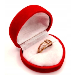 Złoty pierścionek z różowymi cyrkoniami PR.375 W:1,52gr R.12 InterSKLEP