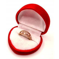 Złoty pierścionek z różowymi cyrkoniami PR.375 W:1,52gr R.12 InterSKLEP