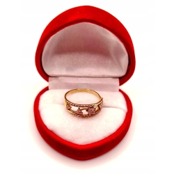 Złoty pierścionek z różowymi cyrkoniami PR.375 W:1,52gr R.12 InterSKLEP