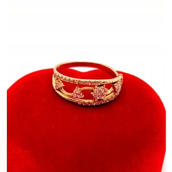 Złoty pierścionek z różowymi cyrkoniami PR.375 W:1,52gr R.12 InterSKLEP