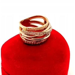 Złoty pierścionek obrączka z cyrkoniami PR.375 W:5,53gr R.12 InterSKLEP