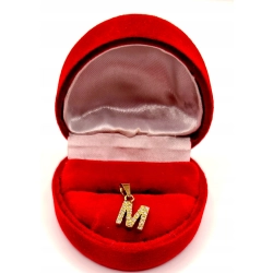 Złota zawieszka Litera M z cyrkoniami PR.585 W:0,90gr InterSKLEP