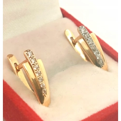 Złote kolczyki z Cyrkoniami PR.375 W:2,45gr InterSKLEP