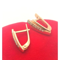 Złote kolczyki z Cyrkoniami PR.375 W:2,45gr InterSKLEP