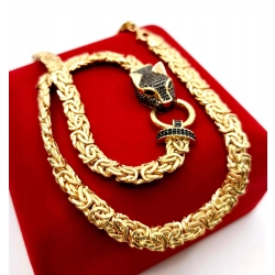 Złoty łańcuszek królewski szeroki z pumą Pr.585 W:25,74gr Dł:51,5cm