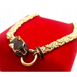 Złoty łańcuszek królewski szeroki z pumą Pr.585 W:25,74gr Dł:51,5cm