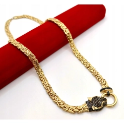 Złoty łańcuszek królewski szeroki z pumą Pr.585 W:25,74gr Dł:51,5cm