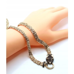 Złoty łańcuszek królewski szeroki z pumą Pr.585 W:25,74gr Dł:51,5cm