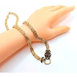 Złoty łańcuszek królewski szeroki z pumą Pr.585 W:25,74gr Dł:51,5cm