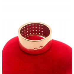 Złoty pierścionek obrączka z cyrkoniami Pr.375 W:5,81gr R.15 Szer.1cm
