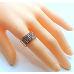 Złoty pierścionek obrączka z cyrkoniami Pr.375 W:5,81gr R.15 Szer.1cm