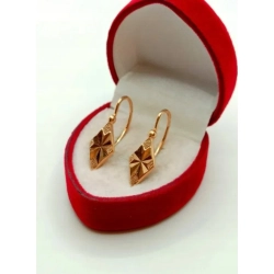 Złote kolczyki wiszące Romby Pr.583 W:3,73gr InterSKLEP