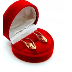 Złote kolczyki wiszące Romby Pr.583 W:3,73gr InterSKLEP