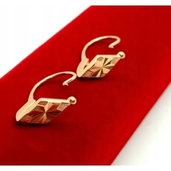 Złote kolczyki wiszące Romby Pr.583 W:3,73gr InterSKLEP