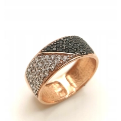 Złoty pierścionek obrączka z cyrkoniami Pr.375 W:3,72gr Roz.14