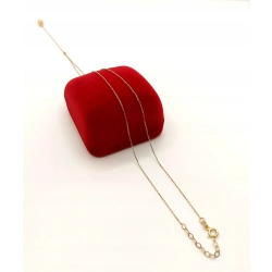 Złoty łańcuszek krawatka z kulką Pr.585 W:1,59gr Dł:42-45cm + 6,5cm