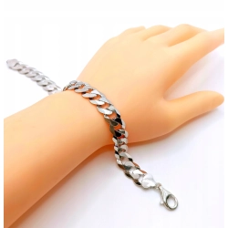 Srebrna bransoletka Pancerka Pr.925 W:26,5gr Dł:24,5cm Szer:11mm NOWA 41