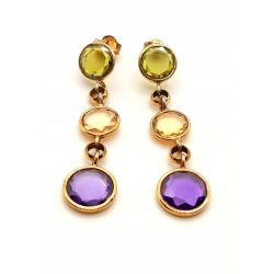 Złote kolczyki kolorowe długie W.KRUK Pr.375 W:5,46gr InterSKLEP