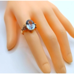 Złoty pierścionek z Akwamarynem Pr.583 W:5,61gr Roz.13 InterSKLEP