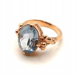 Złoty pierścionek z Akwamarynem Pr.583 W:5,61gr Roz.13 InterSKLEP