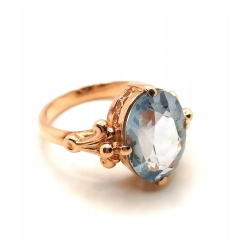 Złoty pierścionek z Akwamarynem Pr.583 W:5,61gr Roz.13 InterSKLEP