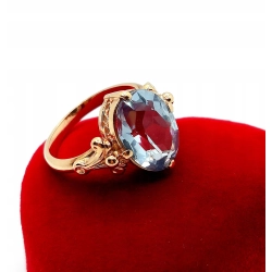 Złoty pierścionek z Akwamarynem Pr.583 W:5,61gr Roz.13 InterSKLEP