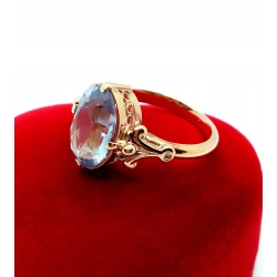 Złoty pierścionek z Akwamarynem Pr.583 W:5,61gr Roz.13 InterSKLEP