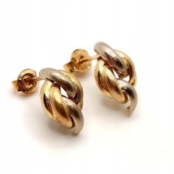 Złote kolczyki plecionki Sztyft Pr.585 W:1,70gr InterSKLEP