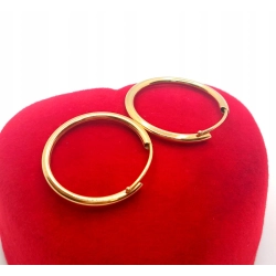 Złote kolczyki kółka Pr.585 W:0,54gr Średnica 1,7cm