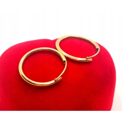 Złote kolczyki kółka Pr.585 W:0,54gr Średnica 1,7cm