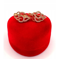 Złote kolczyki ażurowe z cyrkoniami PR.375 W:2,76gr InterSKLEP