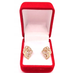 Złote kolczyki ażurowe z cyrkoniami PR.375 W:2,76gr InterSKLEP