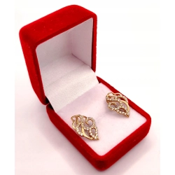 Złote kolczyki ażurowe z cyrkoniami PR.375 W:2,76gr InterSKLEP