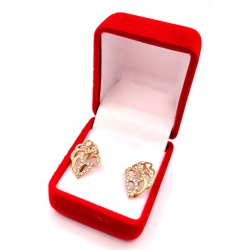 Złote kolczyki ażurowe z cyrkoniami PR.375 W:2,76gr InterSKLEP