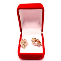 Złote kolczyki ażurowe z cyrkoniami PR.375 W:2,76gr InterSKLEP