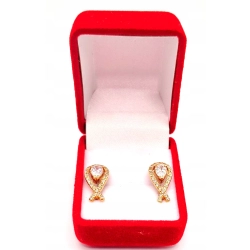Złote kolczyki z Cyrkoniami PR.375 W:3,27gr InterSKLEP