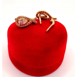 Złote kolczyki z Cyrkoniami PR.375 W:3,27gr InterSKLEP