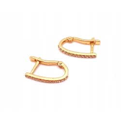 Złote kolczyki z Cyrkoniami PR.375 W:1,79gr InterSKLEP