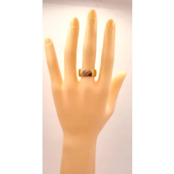 Złota obrączka z Cyrkoniami szeroka PR.583 W:5,07gr R.19 InterSKLEP