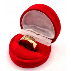 Złota obrączka z Cyrkoniami szeroka PR.583 W:5,07gr R.19 InterSKLEP