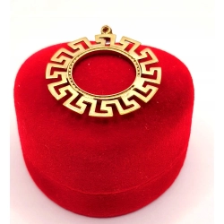 Złota zawieszka z greckim wzorem i cyrkoniami PR.333 W:2,31gr InterSKLEP