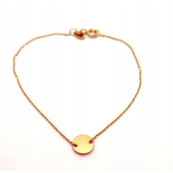 Złota bransoletka celebrytka z kółkiem PR.585 W:0,88gr Dł.18cm InterSKLEP