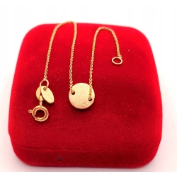 Złota bransoletka celebrytka z kółkiem PR.585 W:0,88gr Dł.18cm InterSKLEP