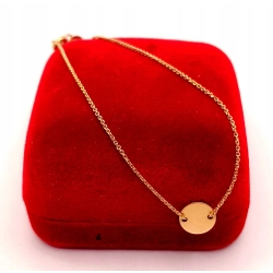 Złota bransoletka celebrytka z kółkiem PR.585 W:0,88gr Dł.18cm InterSKLEP