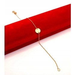 Złota bransoletka celebrytka z kółkiem PR.585 W:0,88gr Dł.18cm InterSKLEP